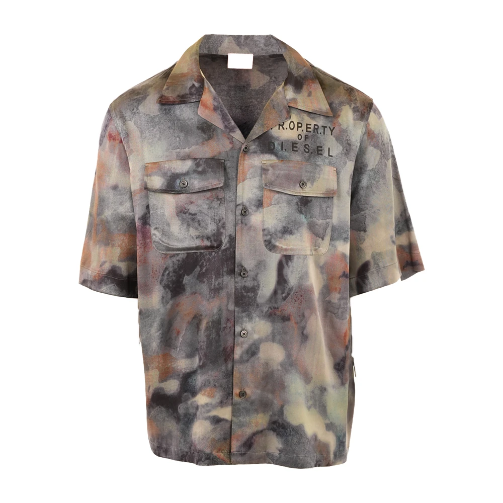 Diesel Men's Green S-Brack-Dmbn Shirt - Short Sleeve Shirts - Xl - Shirts