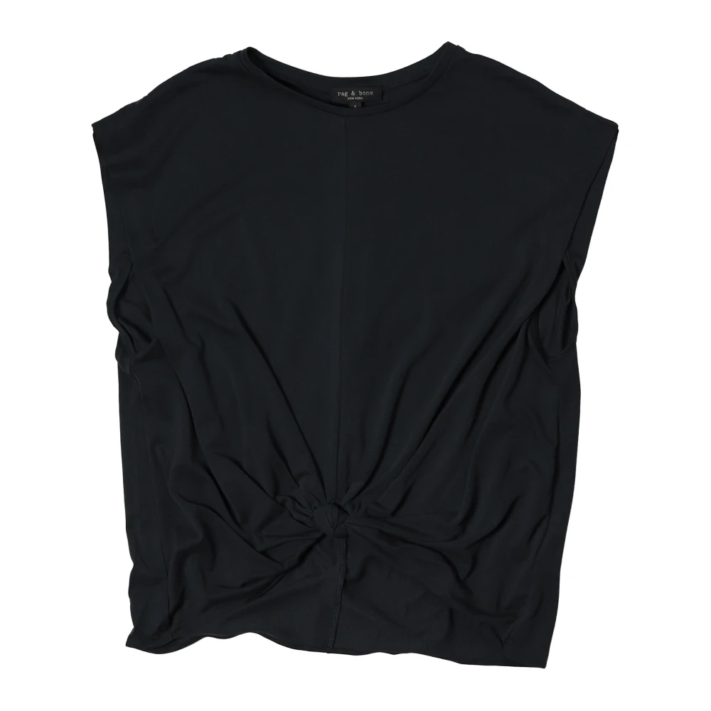 Rag & Bone Zwarte Knoop T-Shirt Black Dames