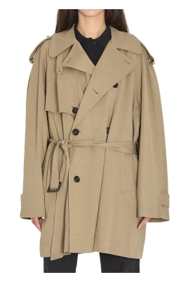 Bältad dubbelknäppt trenchcoat