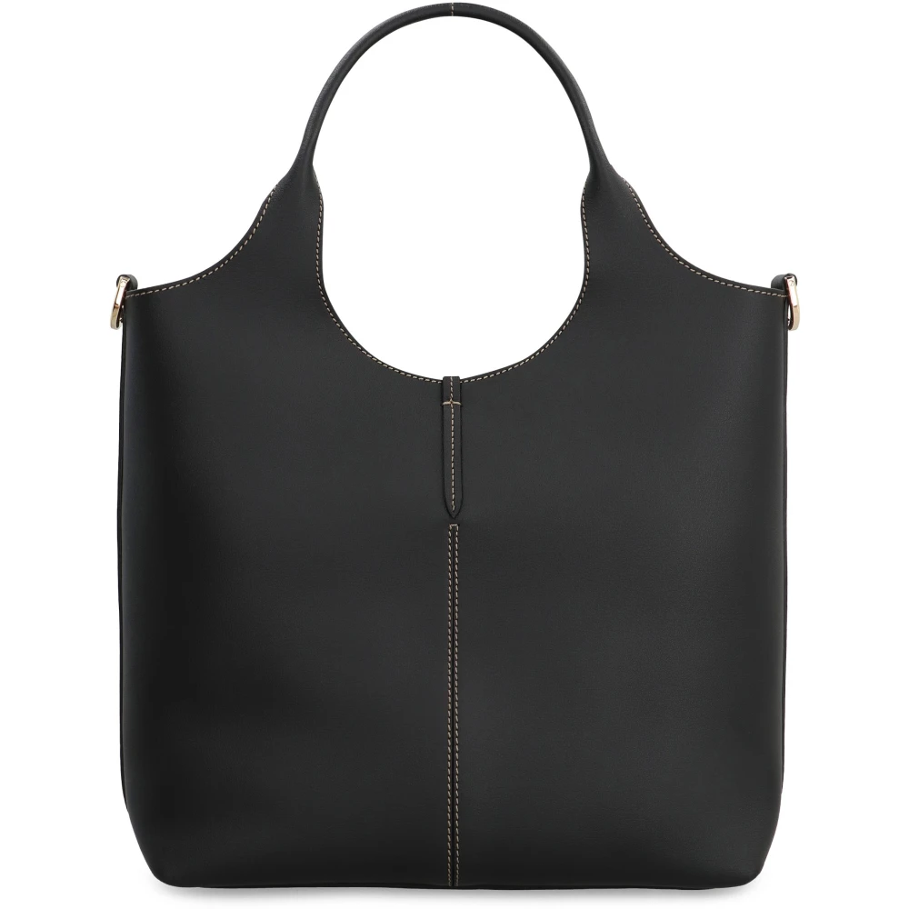 TOD'S Gladleren tas met gesp Black Dames