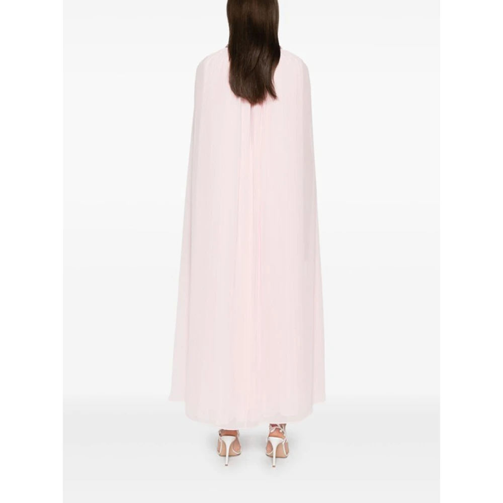 Self Portrait Roze Kristalapplicatie Geplooide Midi Jurk Pink Dames