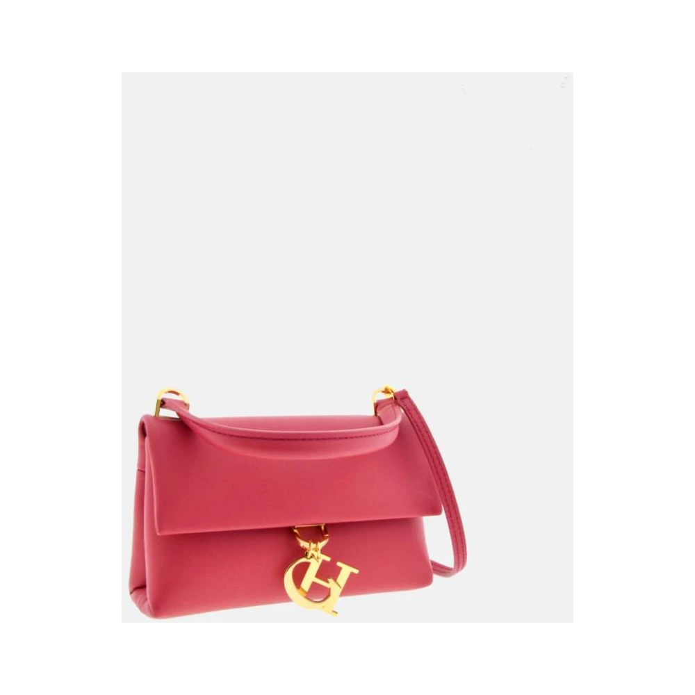 Carolina Herrera Baobab Leren Mini Tas met Gouden Bedel Pink Dames