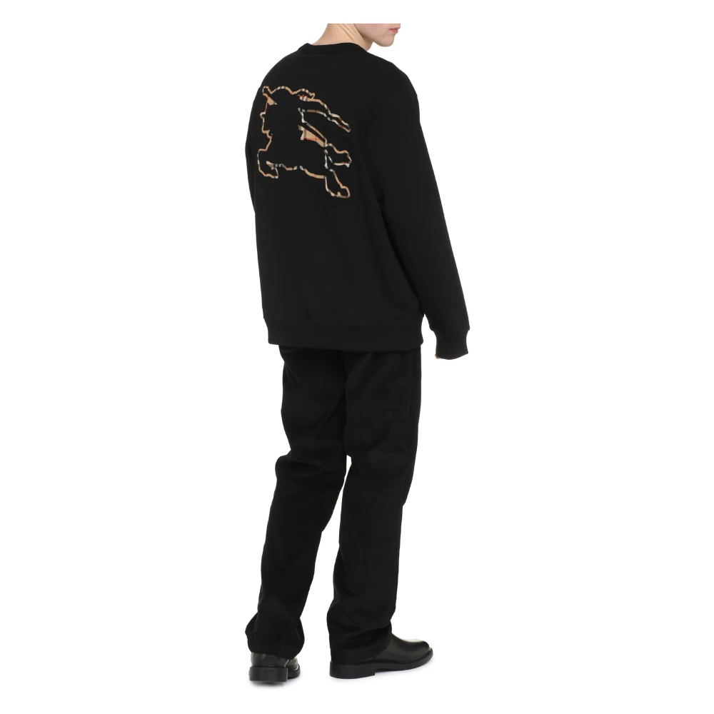 Burberry Katoenen sweatshirt met EKD Check-detail Black Heren