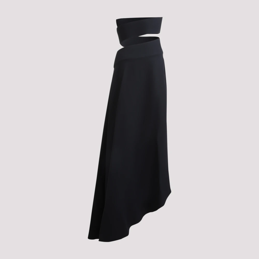 Alaïa Spiral Fluid Cady Jurk Black Dames