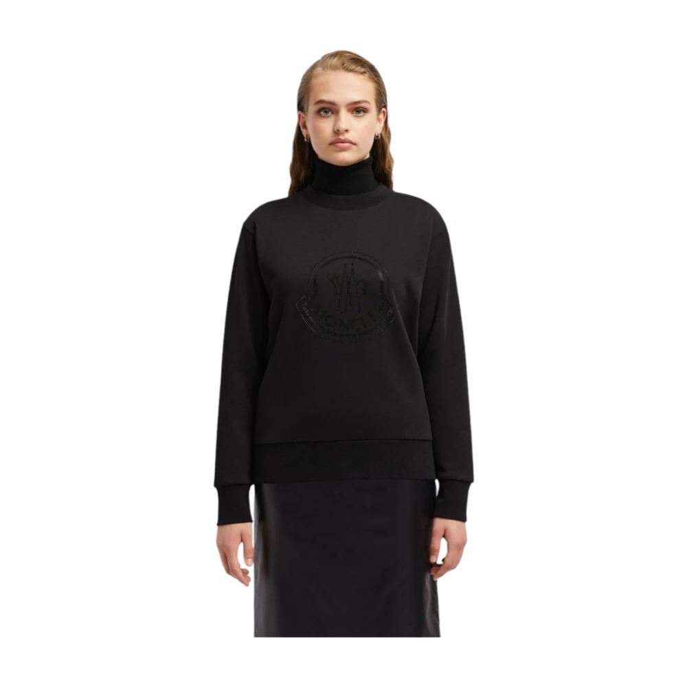 Moncler Kristal Logo Sweatshirt Zwart Black Dames