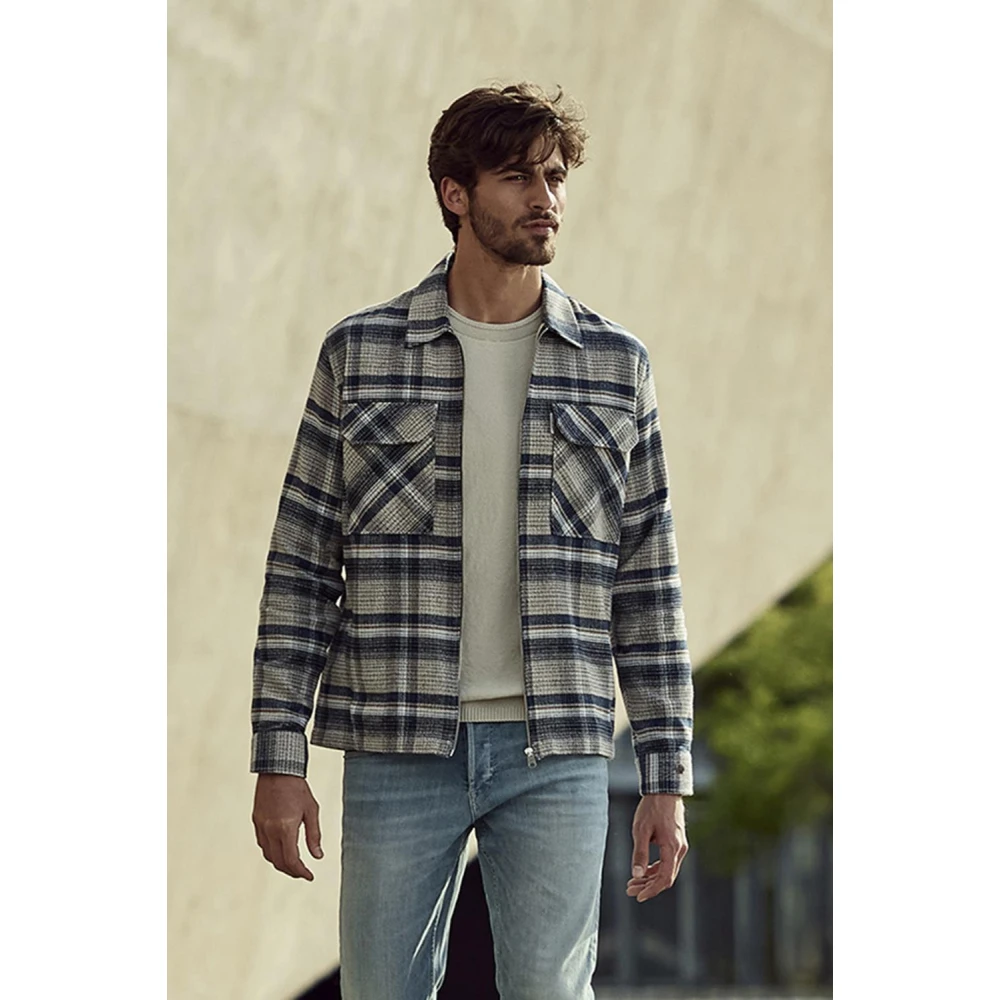 Cast Iron Geruit Borstel Overshirt Regular Fit Multicolor Heren