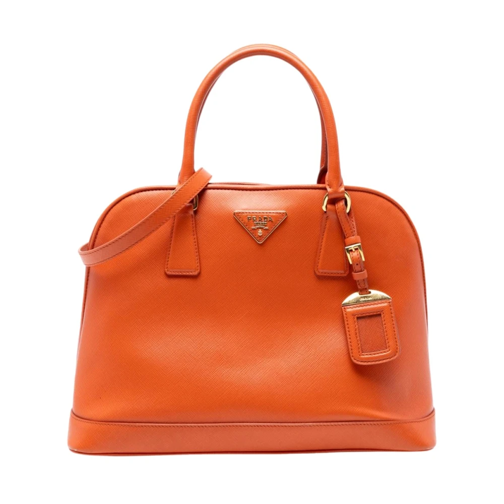 Prada Vintage Women's Orange Pre-Owned Leather Satchel Bag