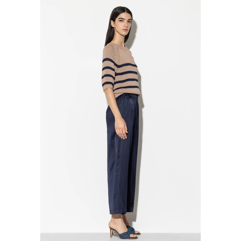 LUISA CERANO Wide Trousers Blue Dames