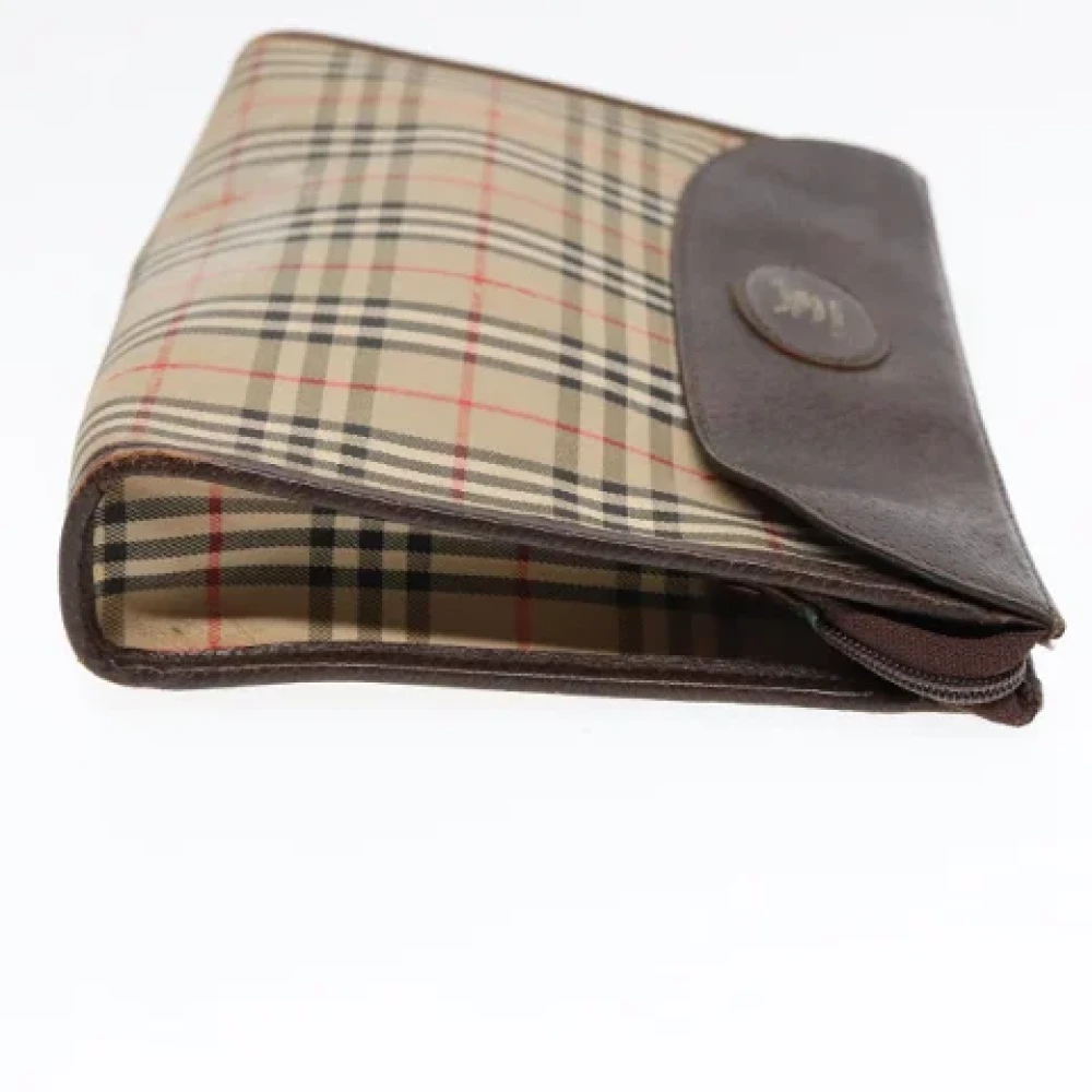 Burberry Vintage Pre-owned Canvas clutches Beige Dames