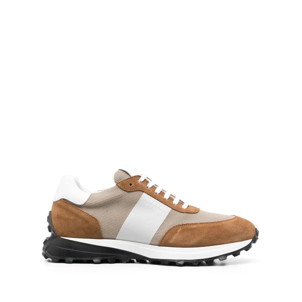 Casadei Bruine Leren Stijlvolle Sneakers Heren Schoenen