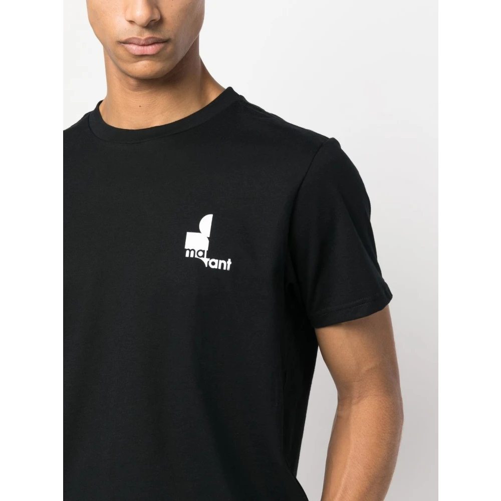 Isabel marant T-shirt met bedrukt logo Black Heren