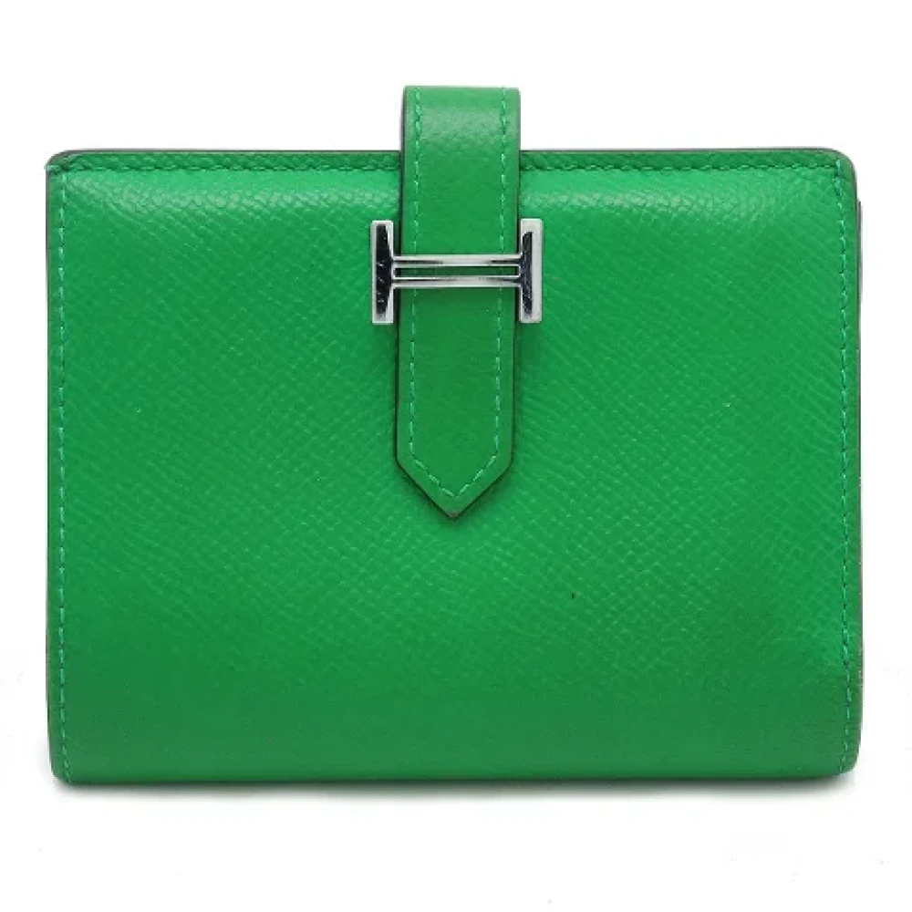 Hermès Vintage Pre-owned Leather wallets Green Dames