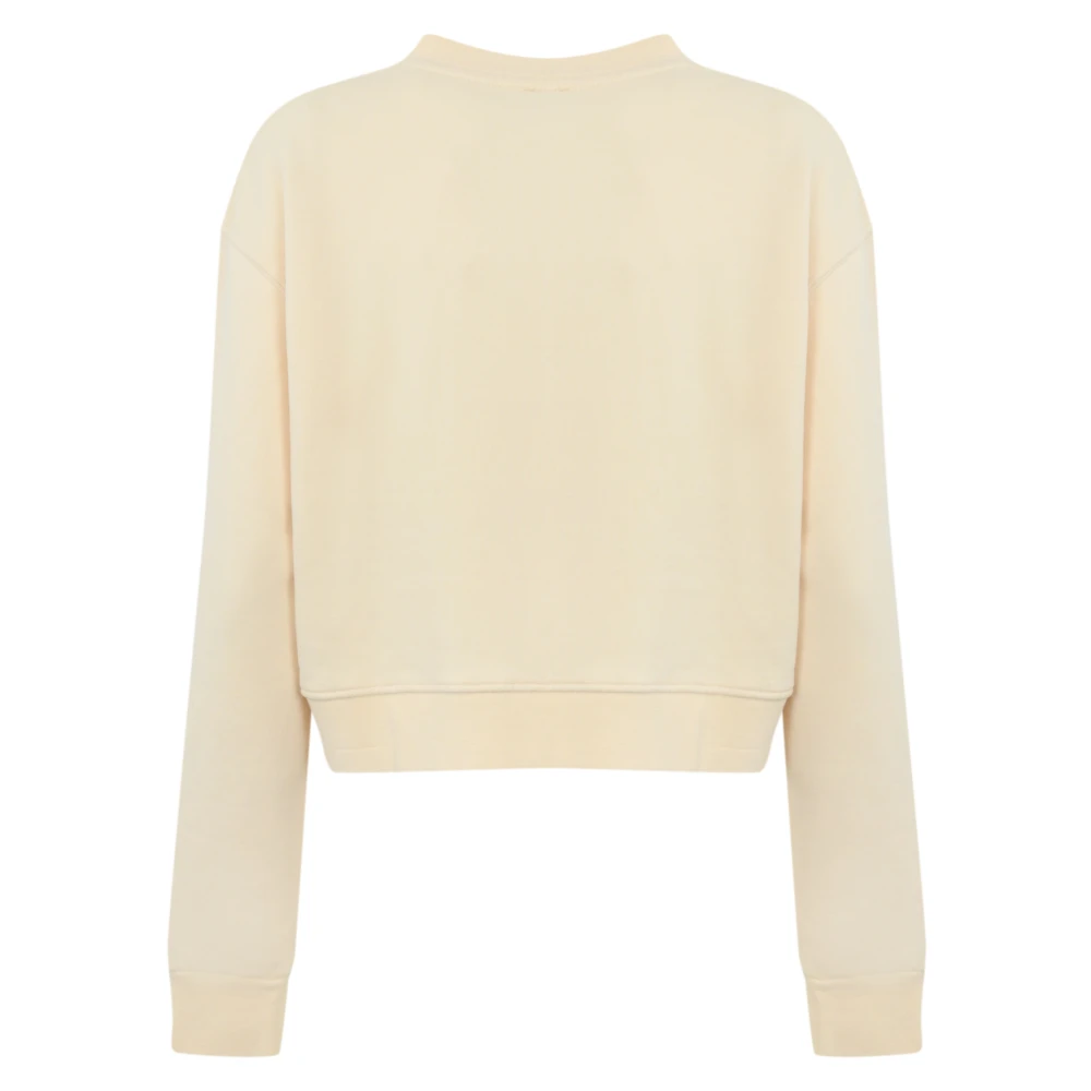 Roy Roger's Katoen Crème Geborduurde Sweater Beige Dames