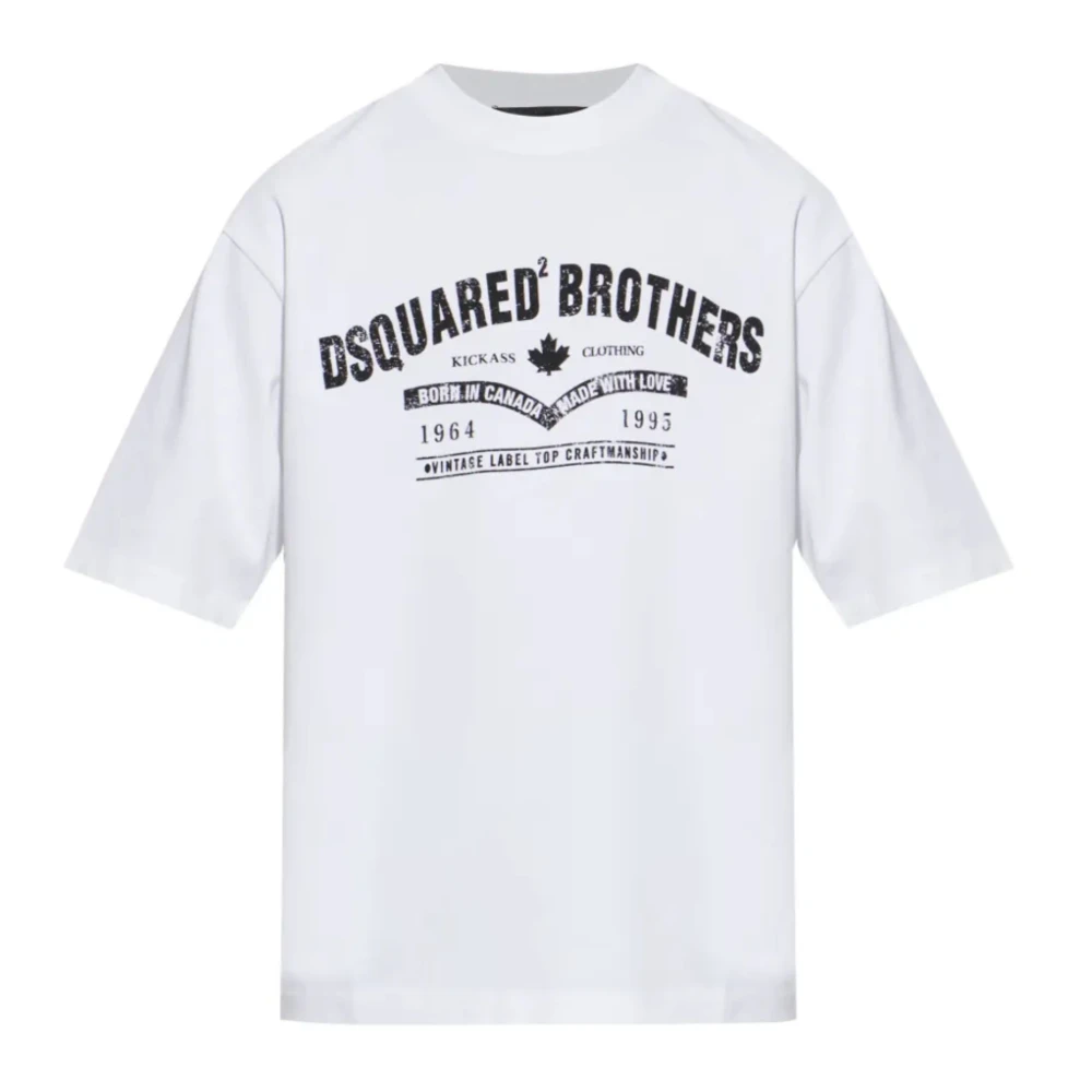 Dsquared2 Loose Fit Tee - Male - T-Shirts - White - Xl - Tops