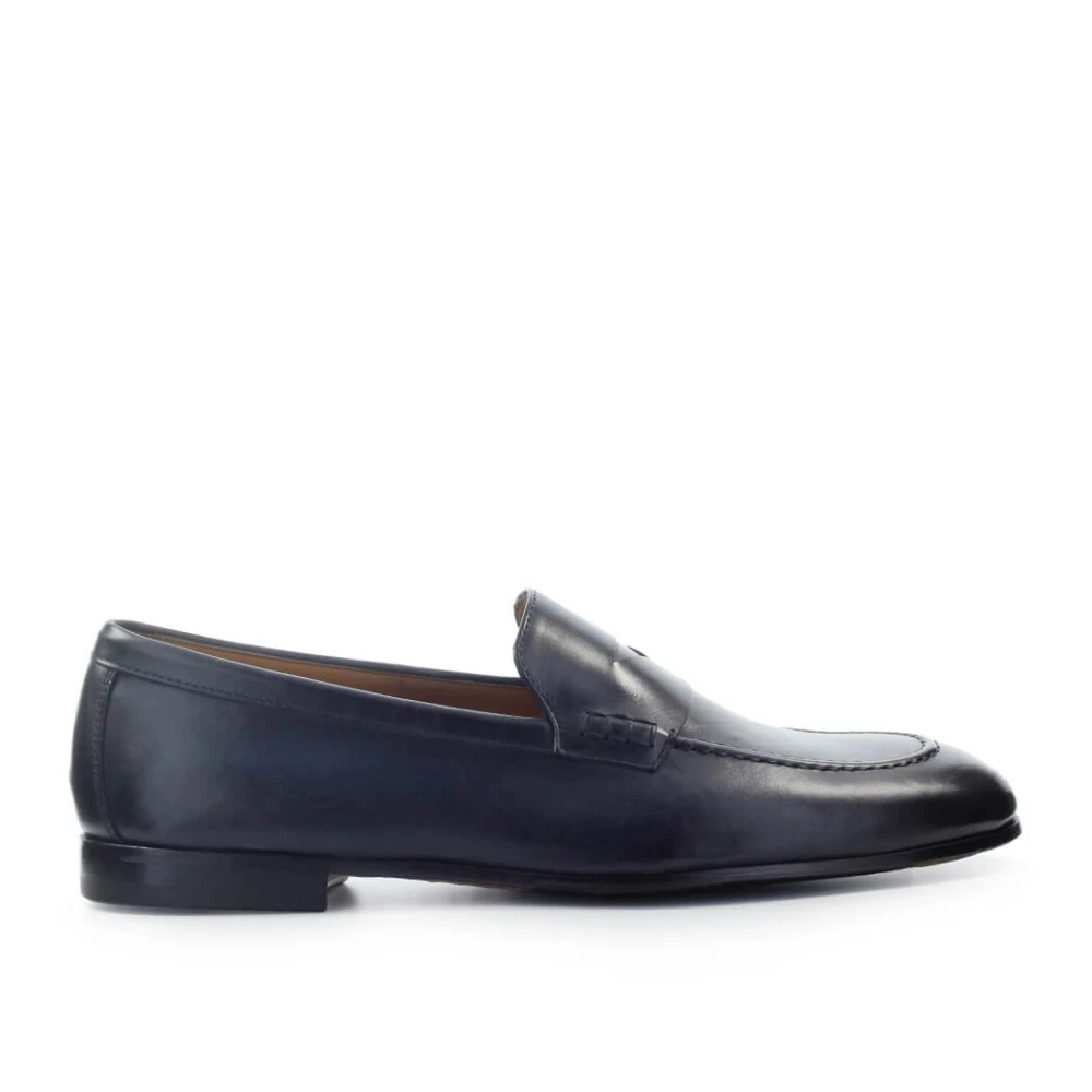 Doucal's Blue Loafers, Male, 6 Uk, Unlaced Moccasins