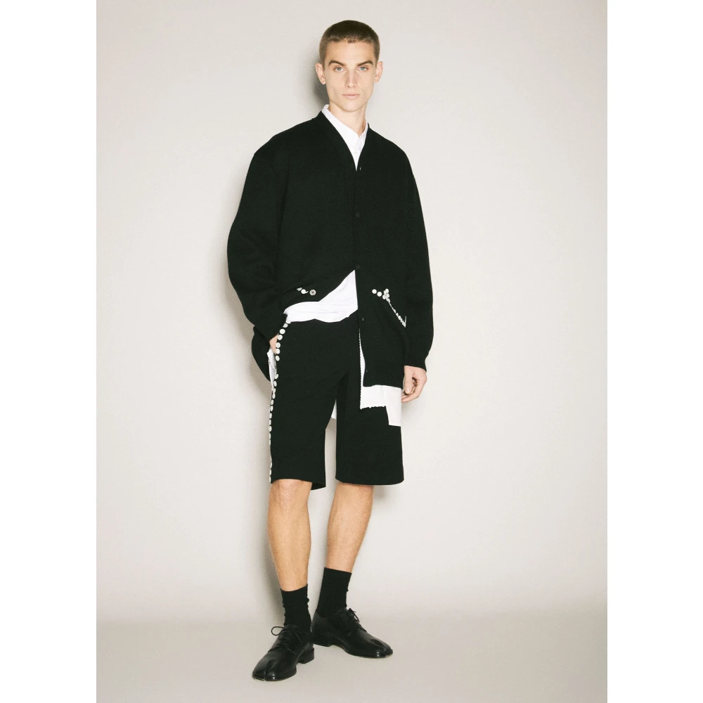 Comme des Garçons Gebreid Vest met Knoopversiering Black Heren