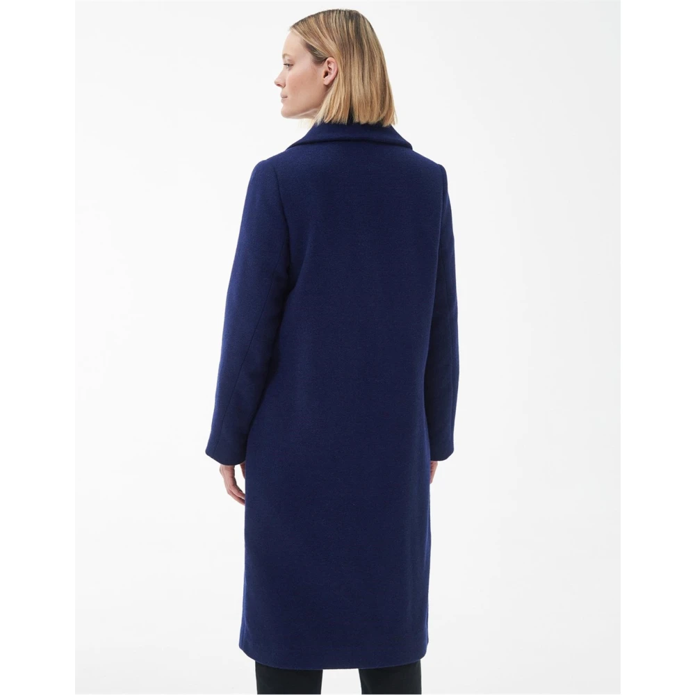 Barbour Wollen jas in Azuurblauw Blue Dames