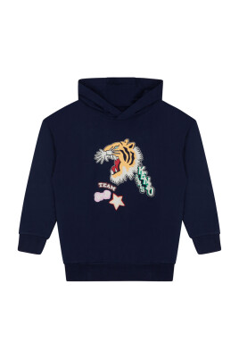 sweat-a-capuche-tigre-bleu
