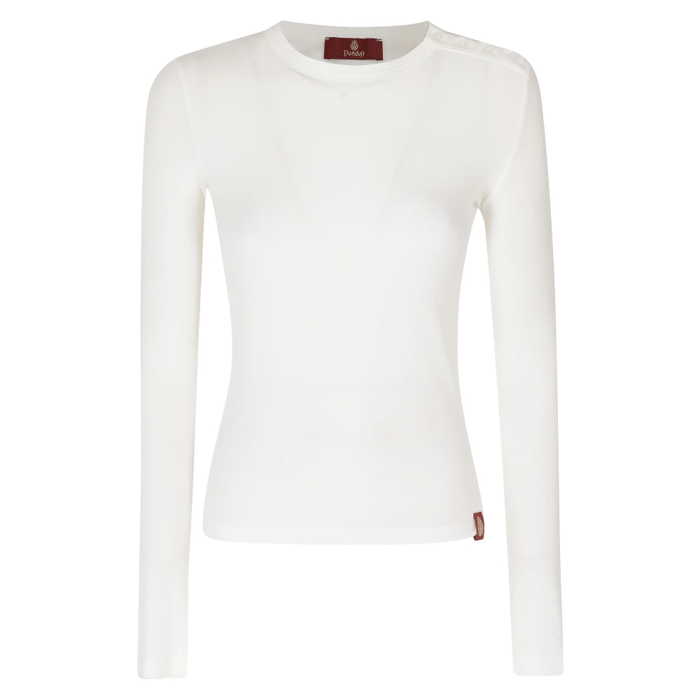 Dondup Donna Bianco - T-Shirt In Jersey Di Viscosa Stretch - Tops - L - Immagine 3