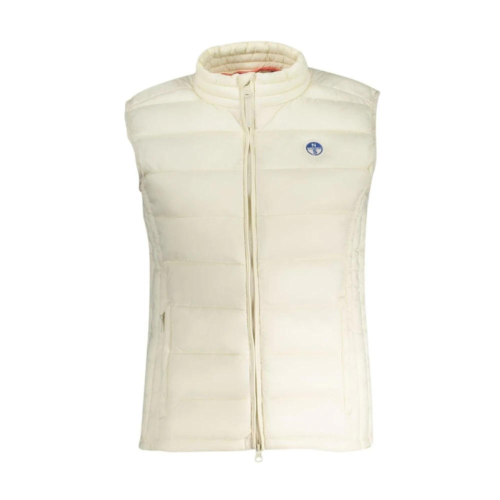 North Sails Women's White Waistcoats, Xl, Sleeveless Nylon Jacket With Pockets