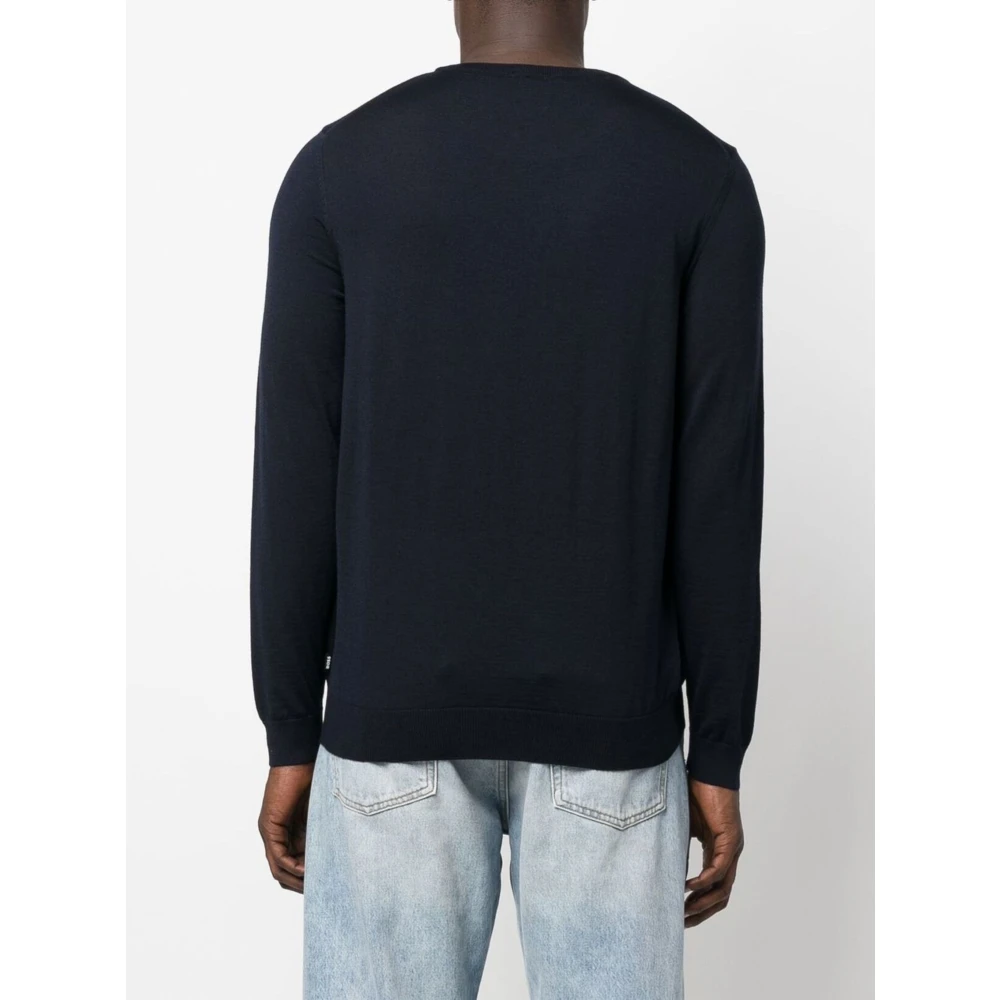 Hugo Boss Donkerblauwe Gebreide Trui Blue Heren
