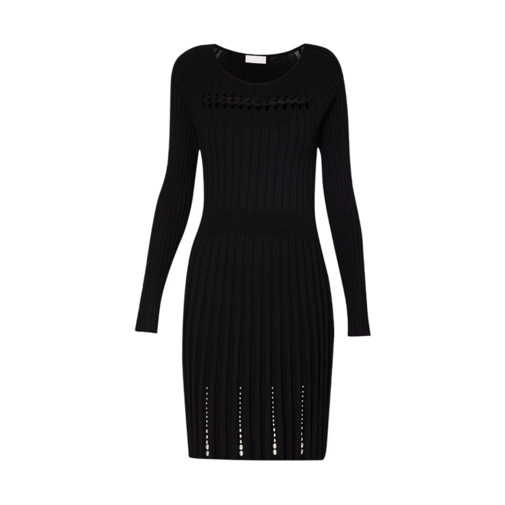 Liu Jo Casual jurk met viscose-polyestermix Black Dames