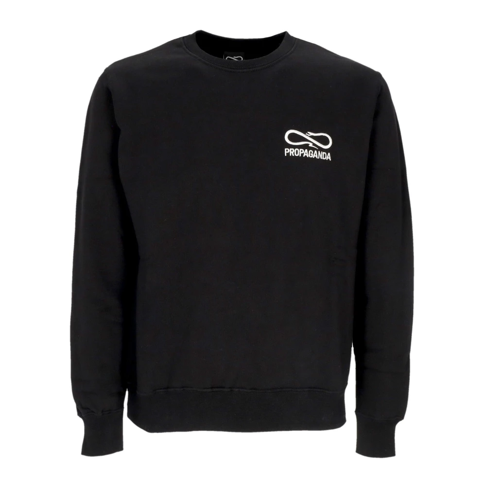 Propaganda Zwarte Logo Geborduurde Crewneck Sweatshirt Black Heren