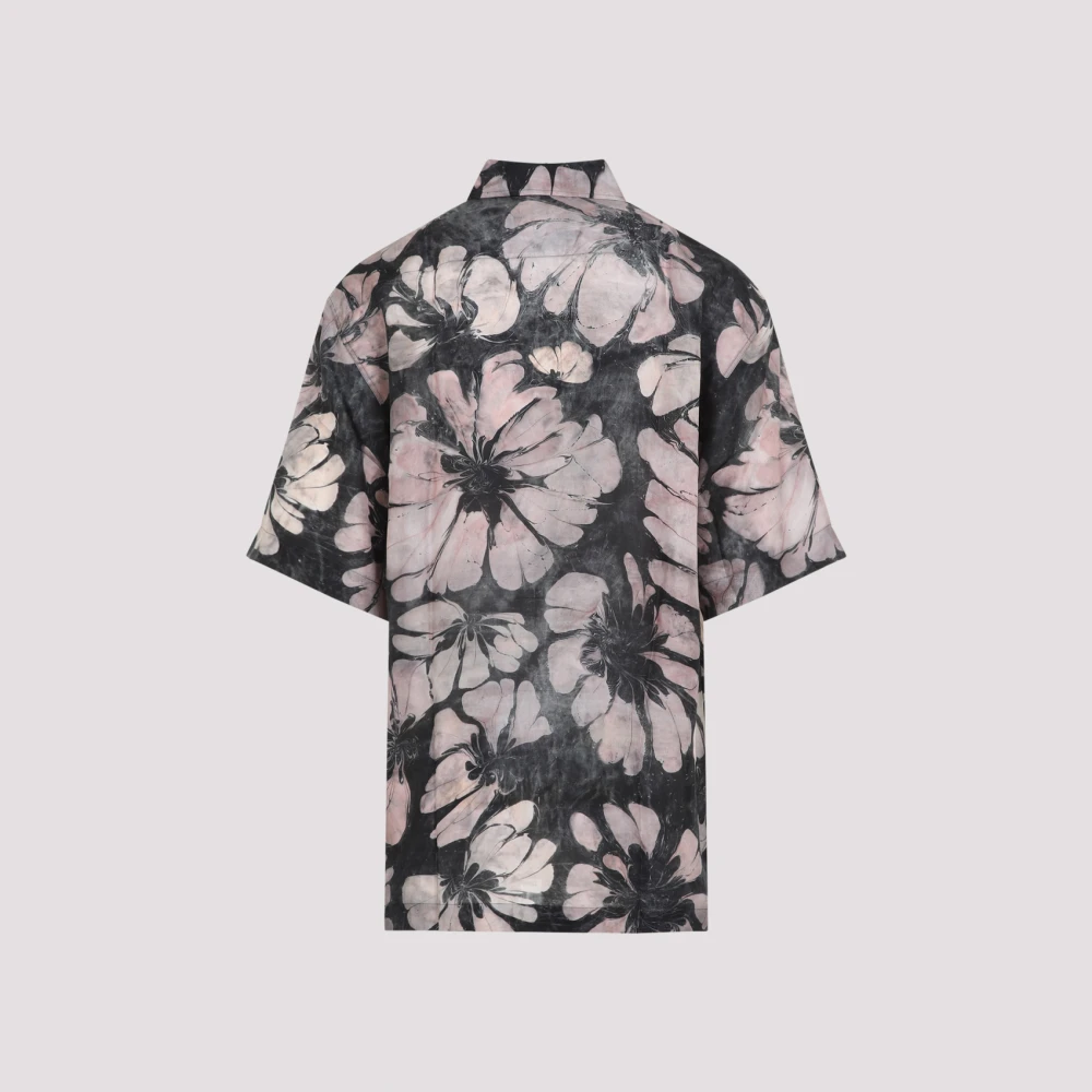 Dries Van Noten Zijden Roze & Paarse Overhemd Multicolor Heren
