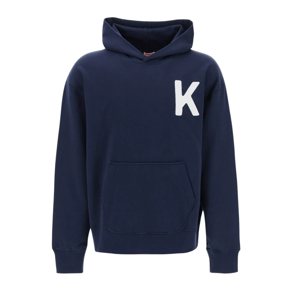Kenzo Blauwe hoodie met geborduurd 'K' embleem Blue Heren
