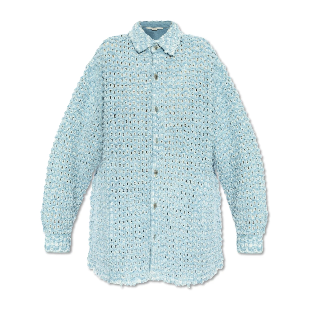 Stella Mccartney Kanten oversized shirt Blue Dames