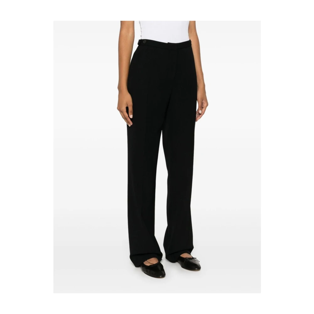 The Row Zwarte rechte pijp wollen broek Black Dames