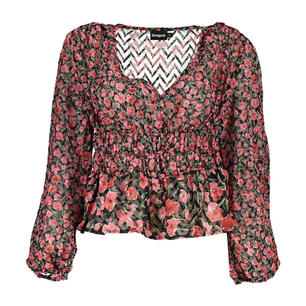 Desigual Roze Dames Bedrukte Lange Mouw Blouse Multicolor Dames
