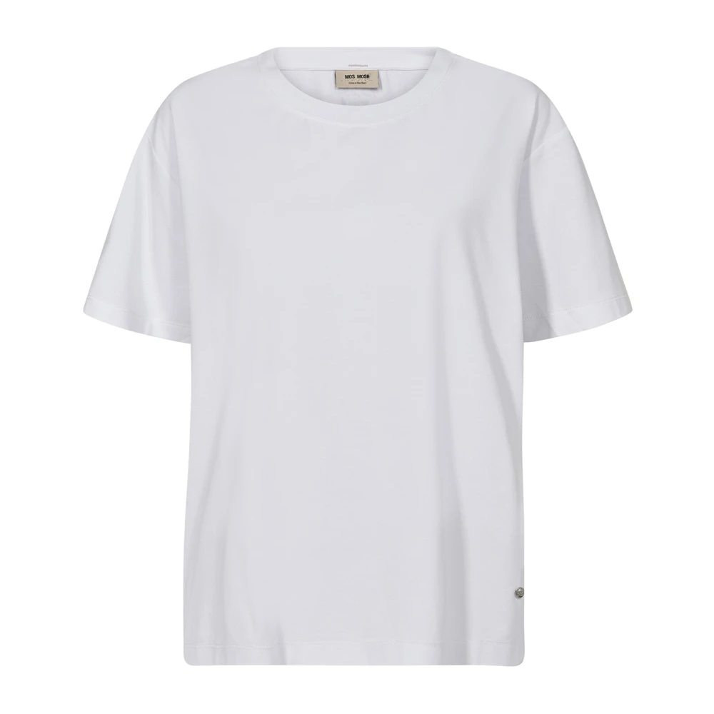 MOS MOSH Witte Basic Tee Top White Dames