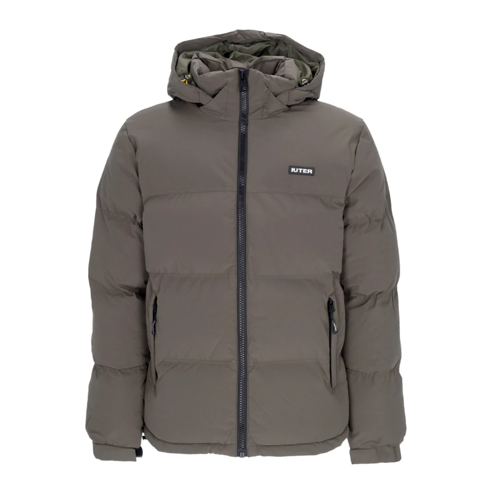Iuter Men's Green Army Puffer Down Jacket With Adjustable Hood - Winter Jackets - Xl - Jackets