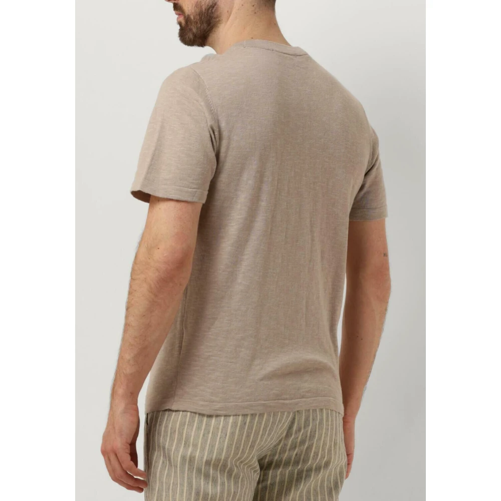 Selected Homme Heren Polo & T-shirt Linen Tee Beige Heren