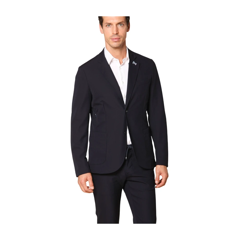 Mason's Dynamische blazer in stretch jersey Blue Heren