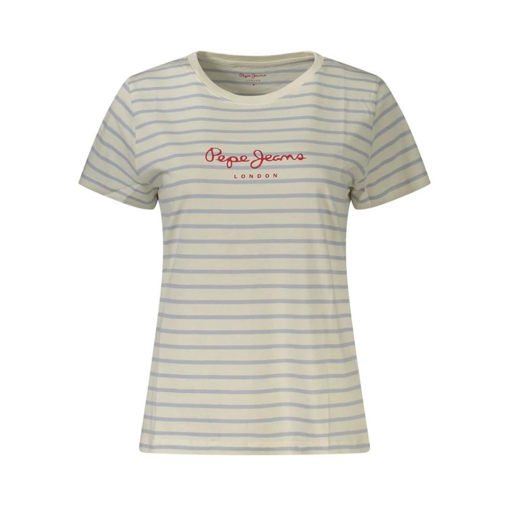 Pepe Jeans Women's White Bianco Cotton T-Shirt