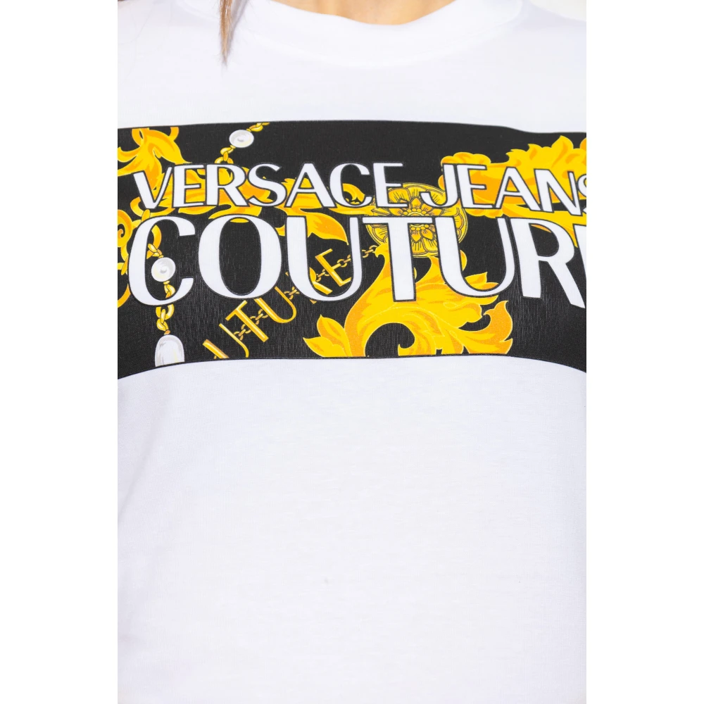 Versace Jeans Couture Bedrukt T-shirt White Dames