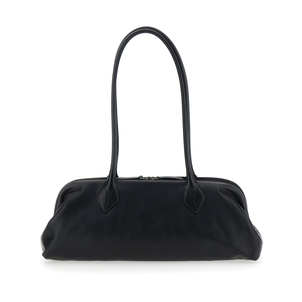 Philosophy di Lorenzo Serafini Zwarte leren schoudertas met lange handvatten Black Dames