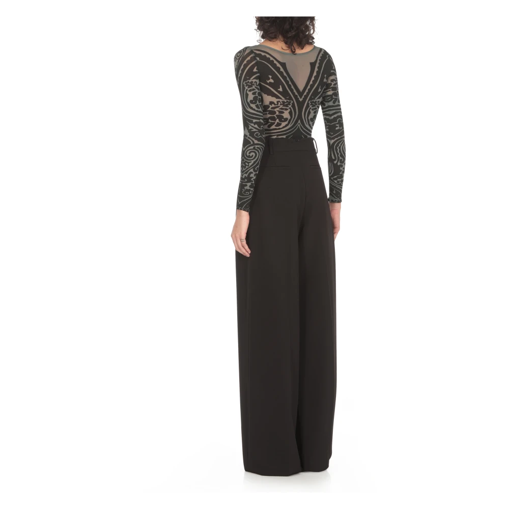 Wolford Zwarte Paisley Tattoo Body Top Black Dames