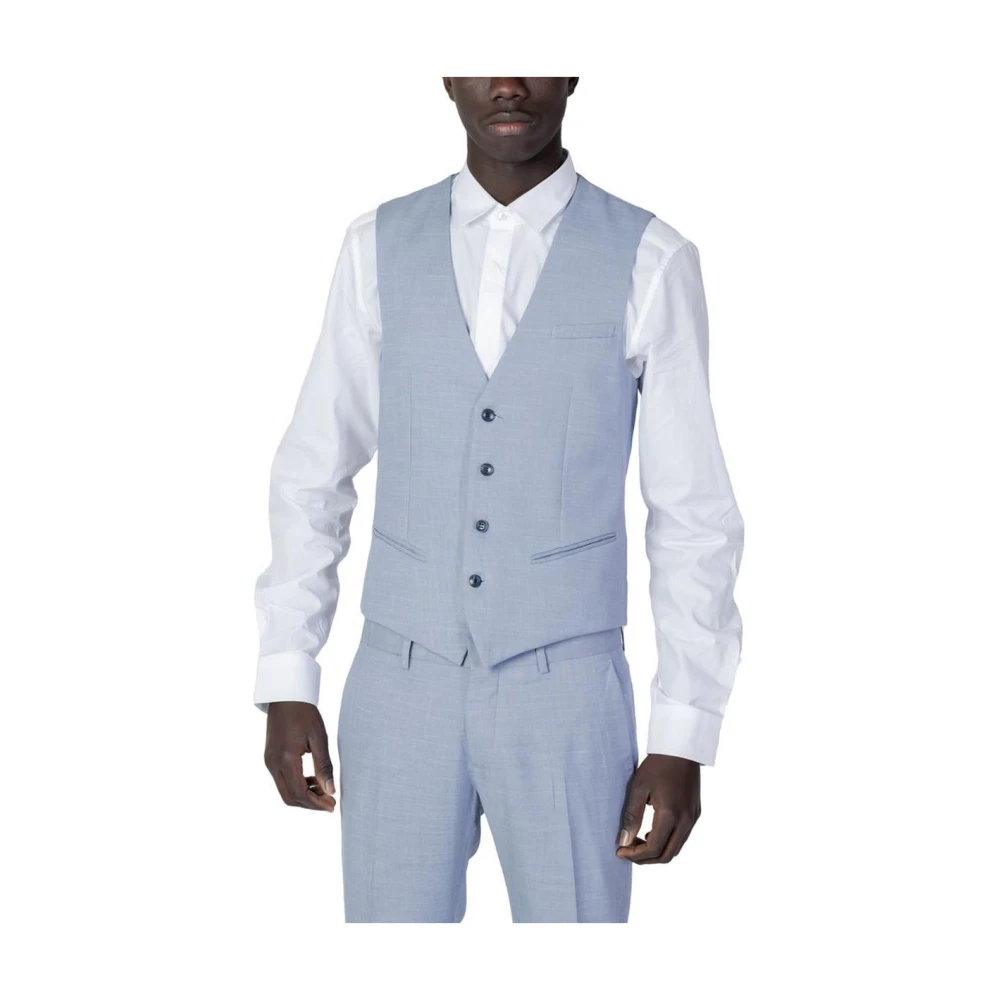 Antony Morato Men's Blue Polyester Suit Vest