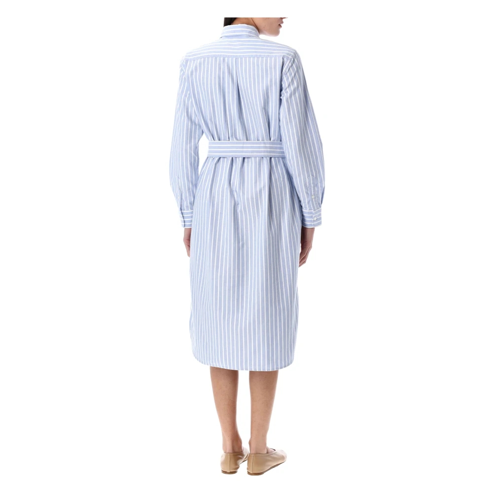 Polo Ralph Lauren Oxford Strepen Overhemdjurk Blue Dames