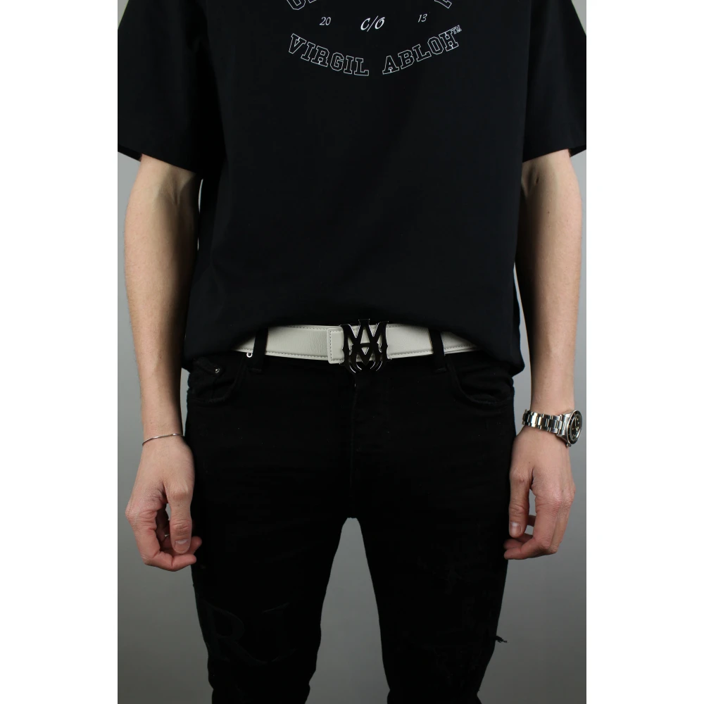 Amiri Luxe Nappa leren riem 'Alabaster' White Heren