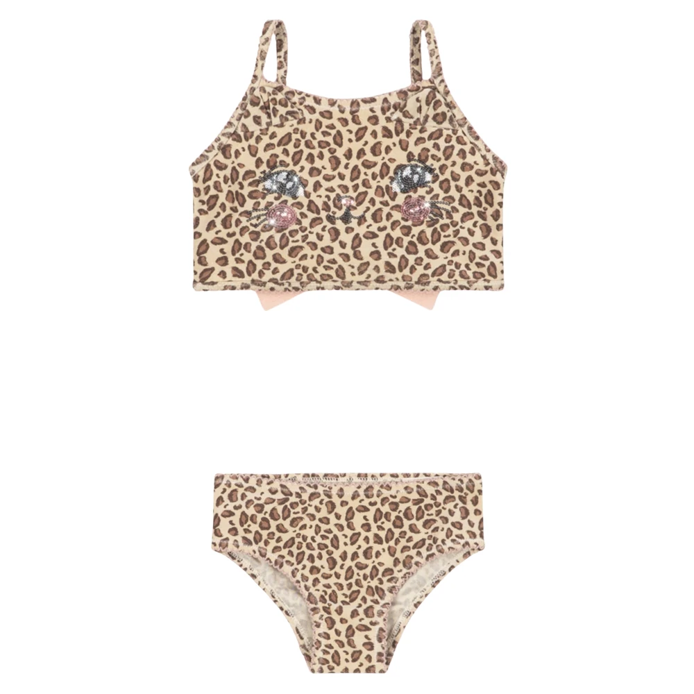 Konges Sløjd Girls Brown Kitty Bikini - Kids Bikinis - 18 M - Kids
