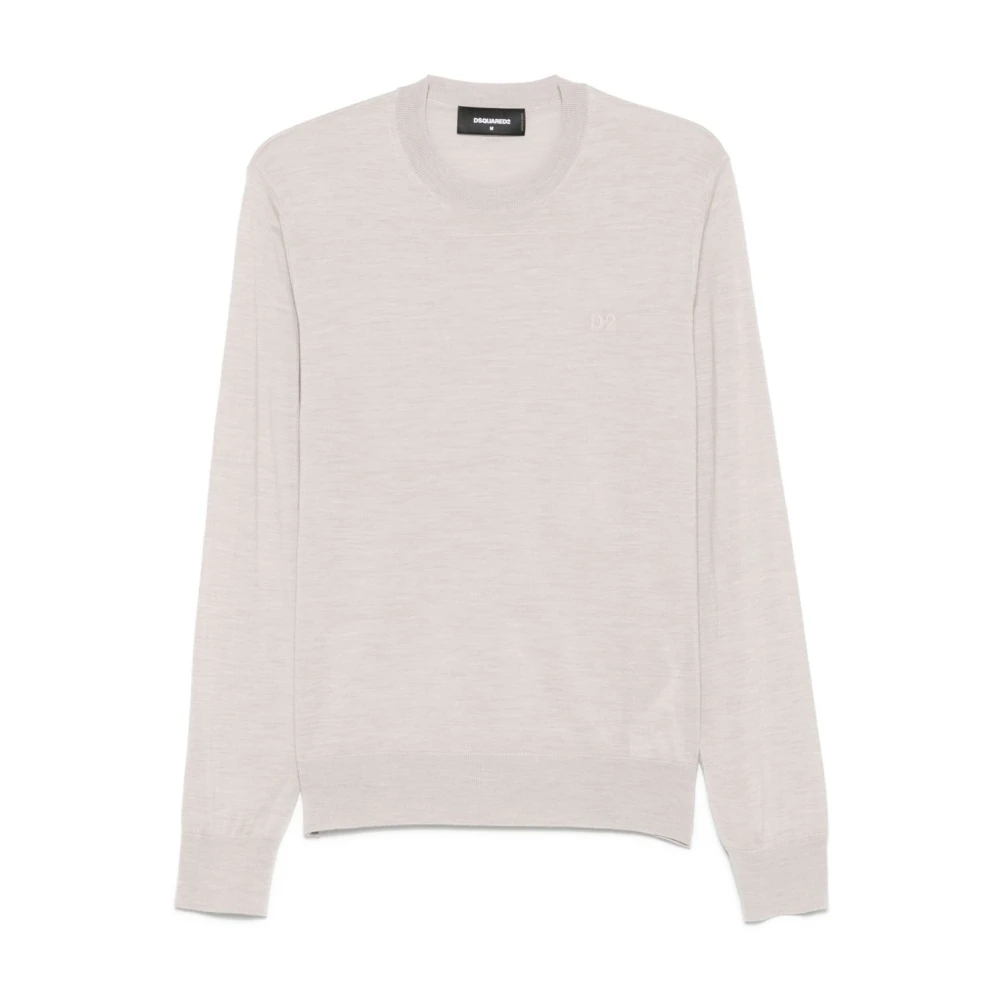 Dsquared2 Men's Gray Round-Neck Knitwear,, Round-Neck Knitwear Large