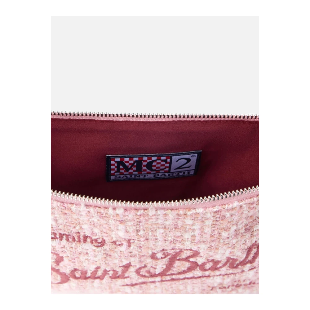 Saint Barth Parisienne Tweed Roze Clutch Tas Pink Dames