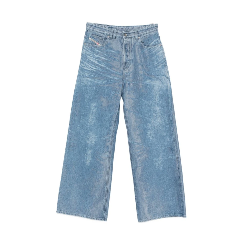 Diesel Women's Blue Wide Jeans, W27, Wide Jeans