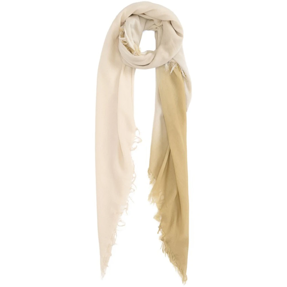 Fabiana Filippi Beige Gradiënt Effect Rafelrand Sjaal Multicolor Dames
