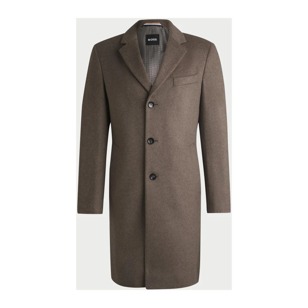 Hugo Boss Beige Formele Wol-Kasjmier Jas Beige Heren