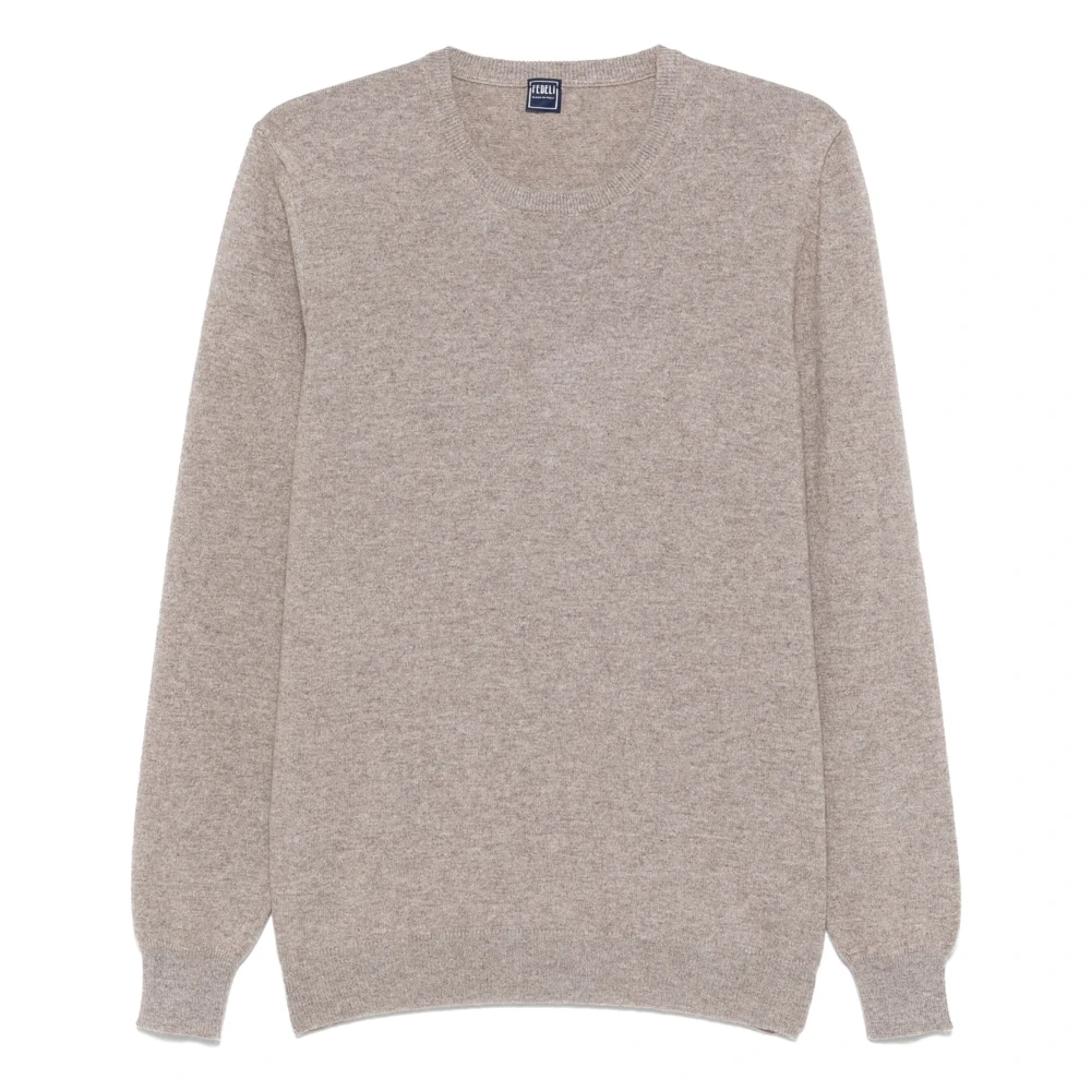 Fedeli Luxe Cashmere Crew-Neck Gebreide kleding Beige Heren